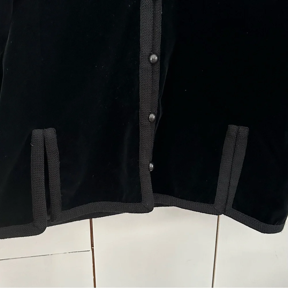 Saint Laurent VTG 70s Russian Collection Velvet Jacket Blazer Sz 40 Black - Picture 11 of 14